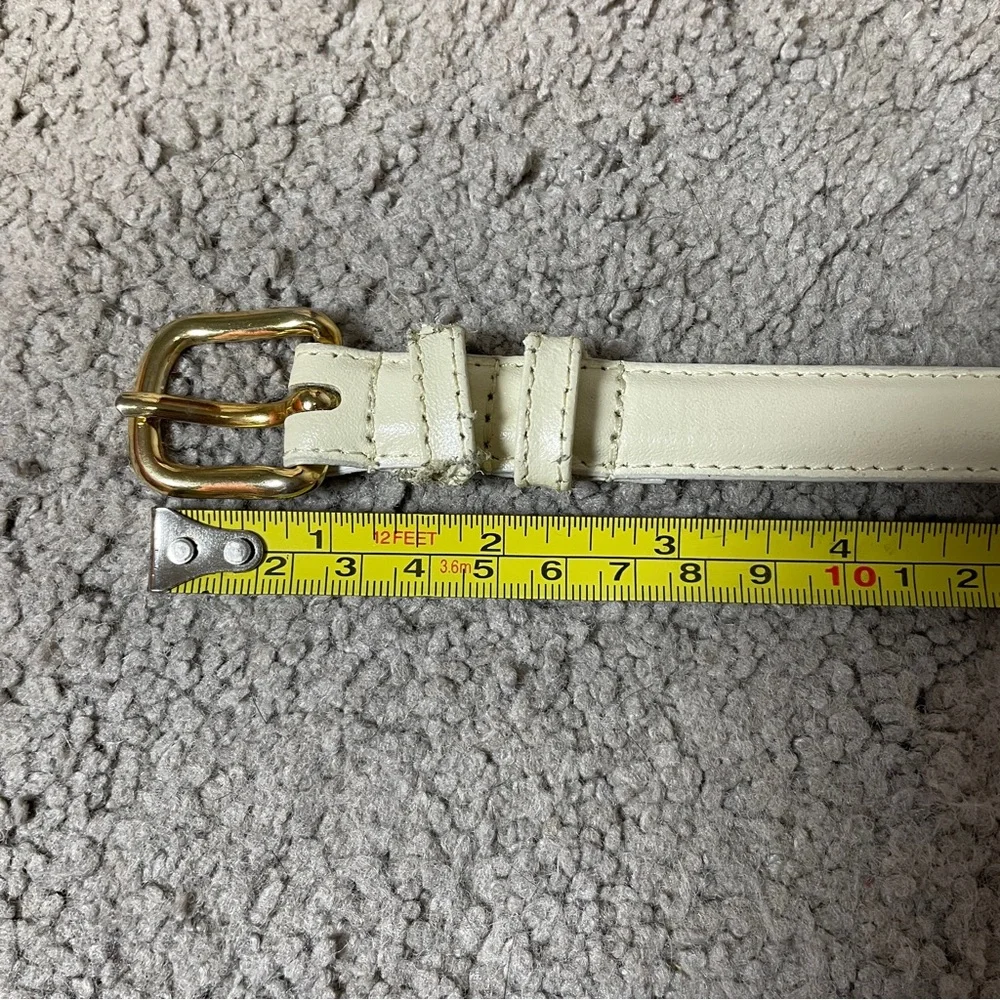 Vintage Skinny‎ White Leather Belt